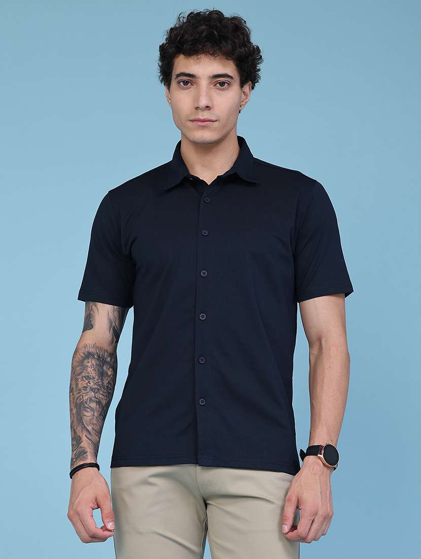 Men Textured Short Sleeve Regular Fit Casual Shirt - 22479849 -  Standard Image - 2