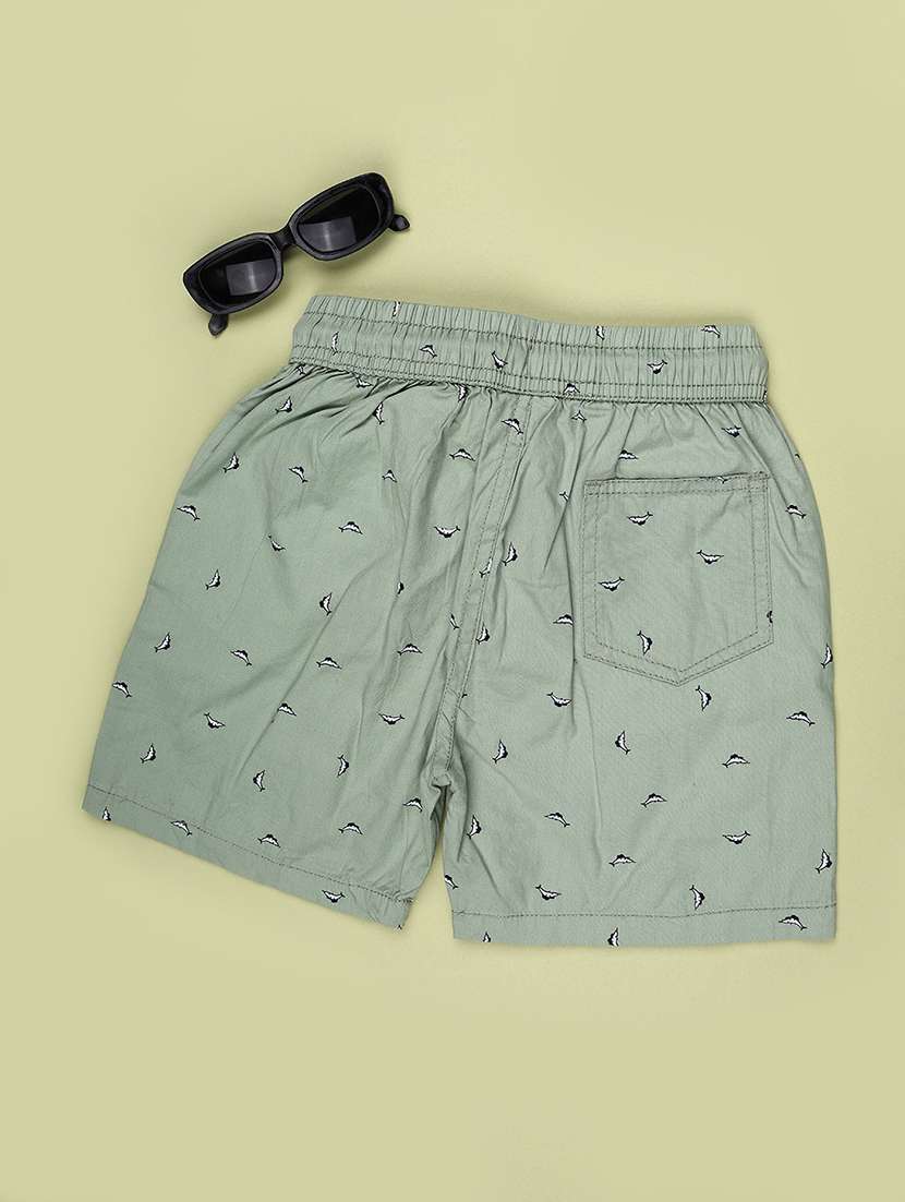 boys printed mid rise regular shorts - 22480341 -  Standard Image - 2