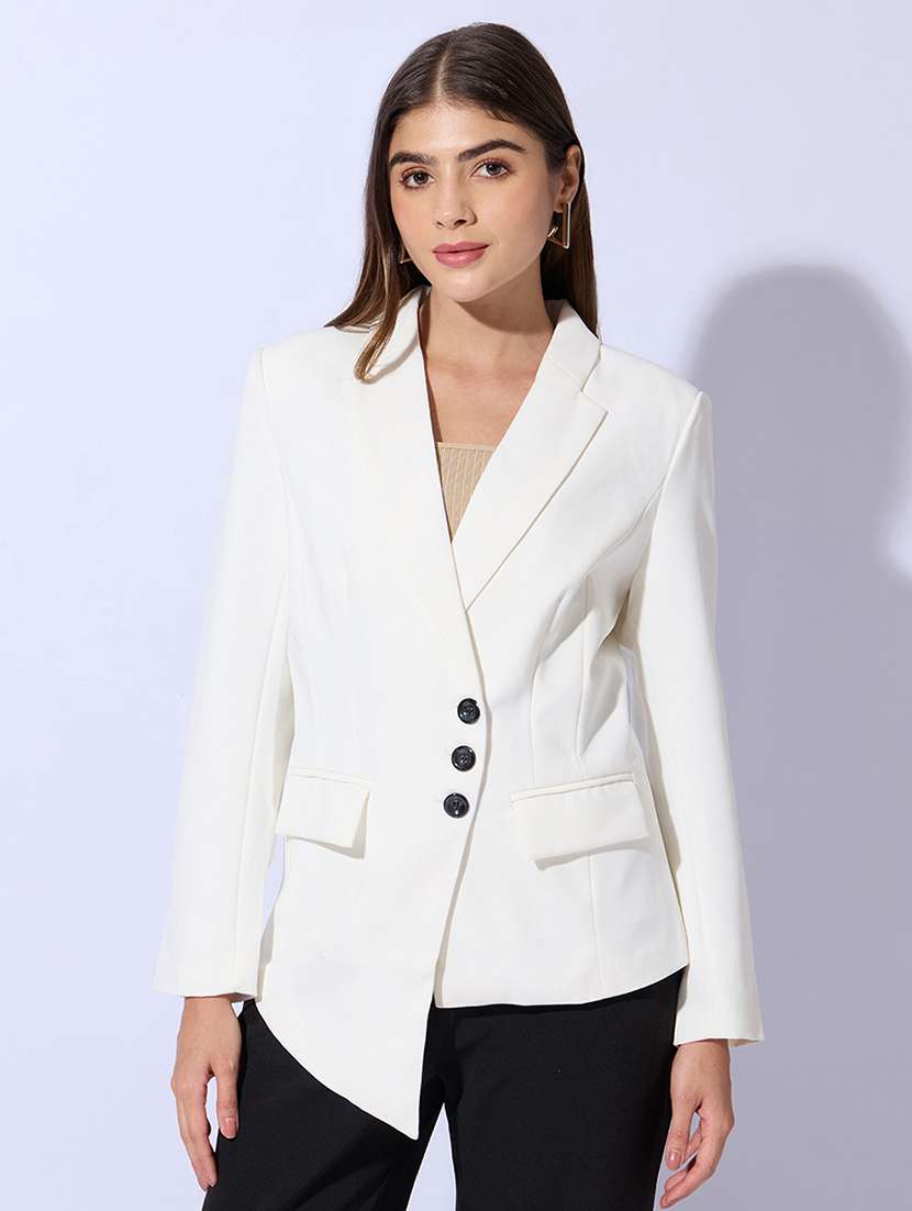 women solid double breasted blazer - 22480590 -  Standard Image - 2