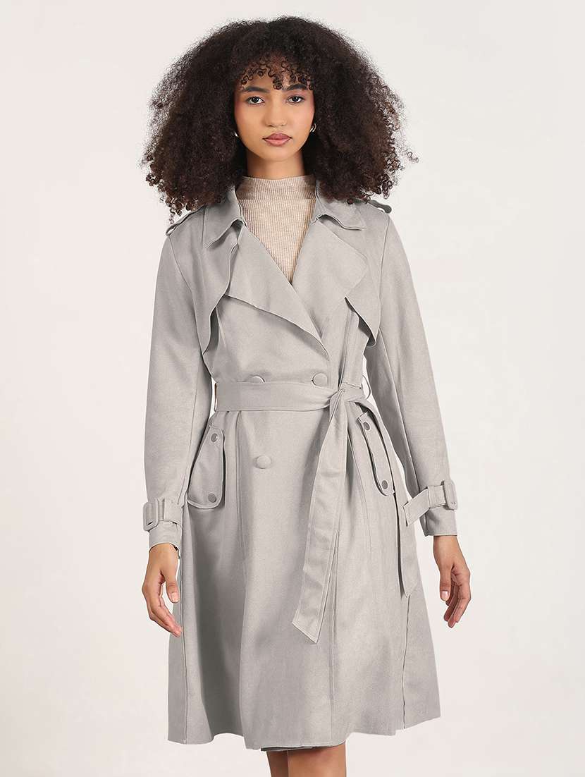women solid long sleeves regular jacket - 22480592 -  Standard Image - 2