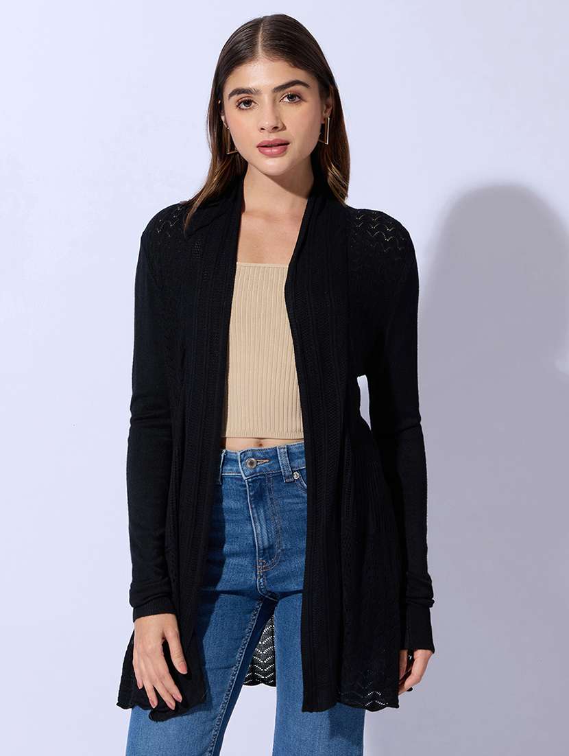 women self design long sleeves shrug - 22480644 -  Standard Image - 2