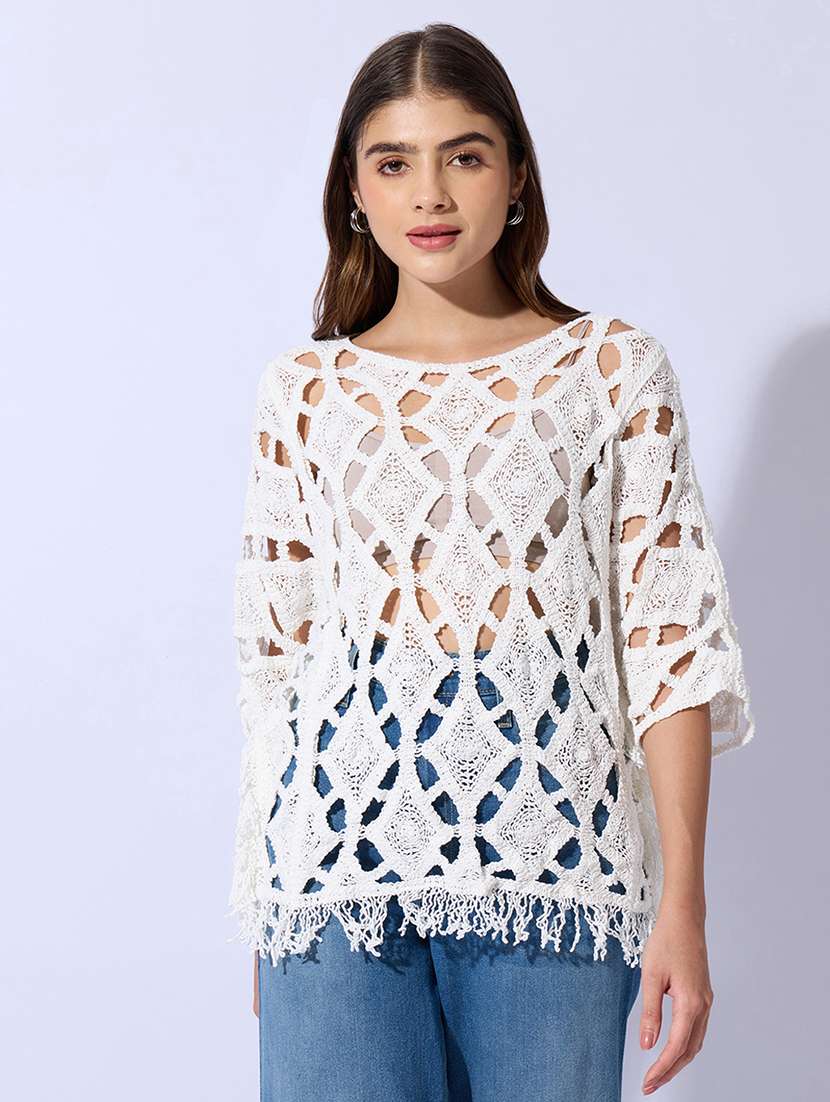 women self design round neck regular top - 22480661 -  Standard Image - 2