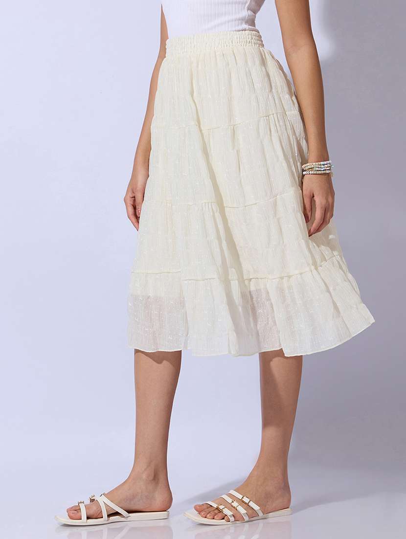 women printed mid rise tiered midi skirt - 22480669 -  Standard Image - 2