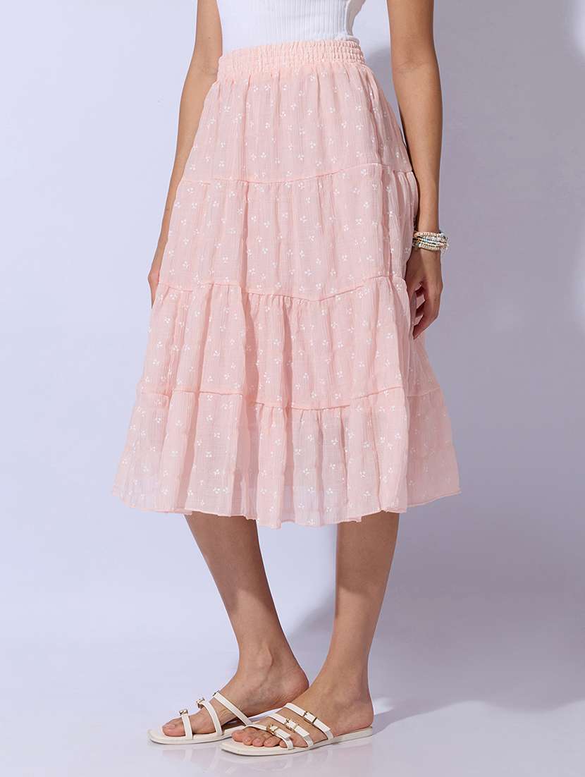 Women Printed Mid Rise Tiered Midi Skirt - 22480670 -  Standard Image - 2