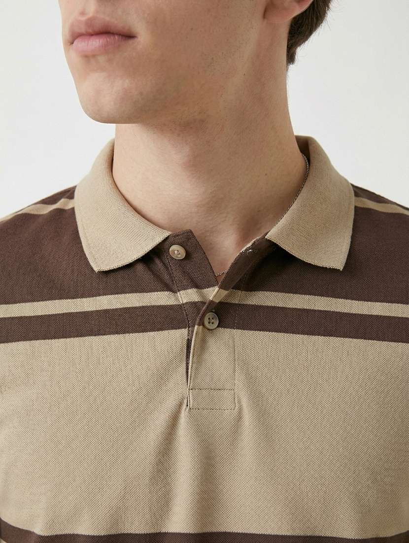 men striped short sleeve regular fit polo t-shirt - 22480695 -  Standard Image - 2