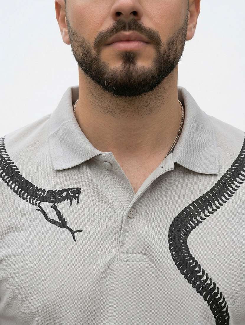 men printed short sleeve regular fit polo t-shirt - 22480721 -  Standard Image - 2