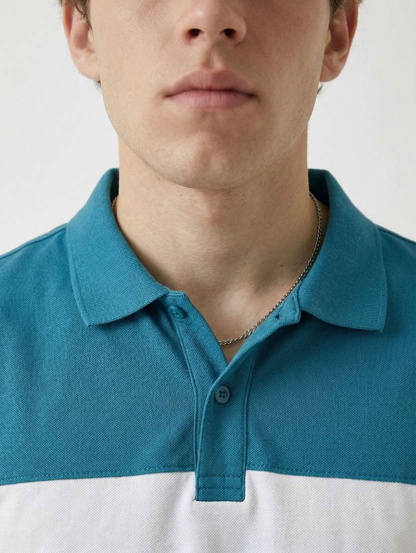 men color block short sleeve regular fit polo t-shirt - 22480724 -  Standard Image - 2