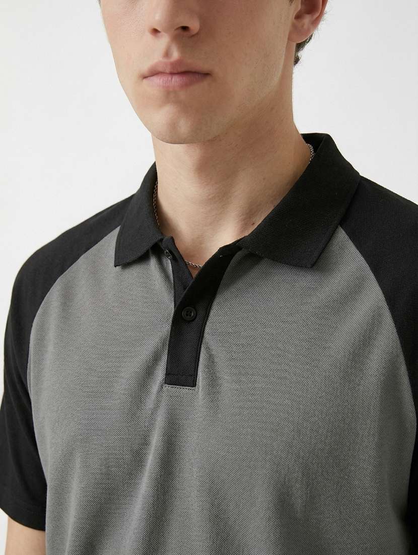 men color block raglan sleeve regular fit polo t-shirt - 22480728 -  Standard Image - 2