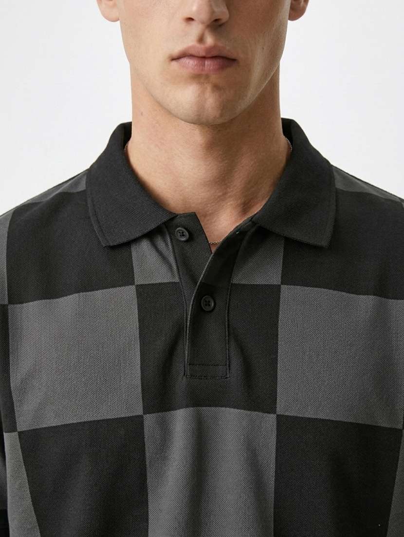 men checkered short sleeve regular fit polo t-shirt - 22480736 -  Standard Image - 2