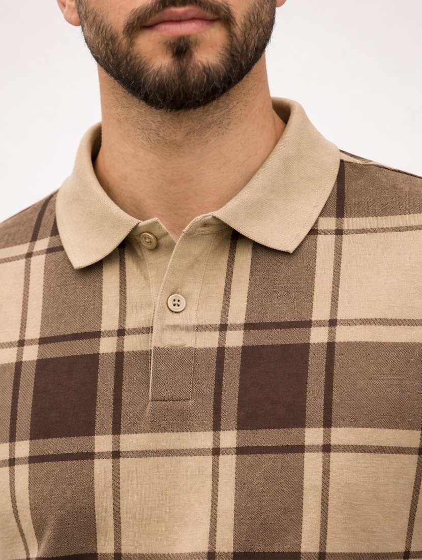men checkered short sleeve regular fit polo t-shirt - 22480738 -  Standard Image - 2