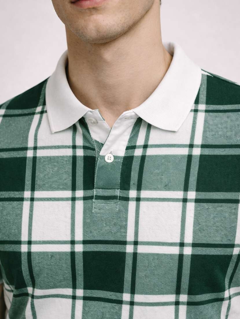 men checkered short sleeve regular fit polo t-shirt - 22480739 -  Standard Image - 2