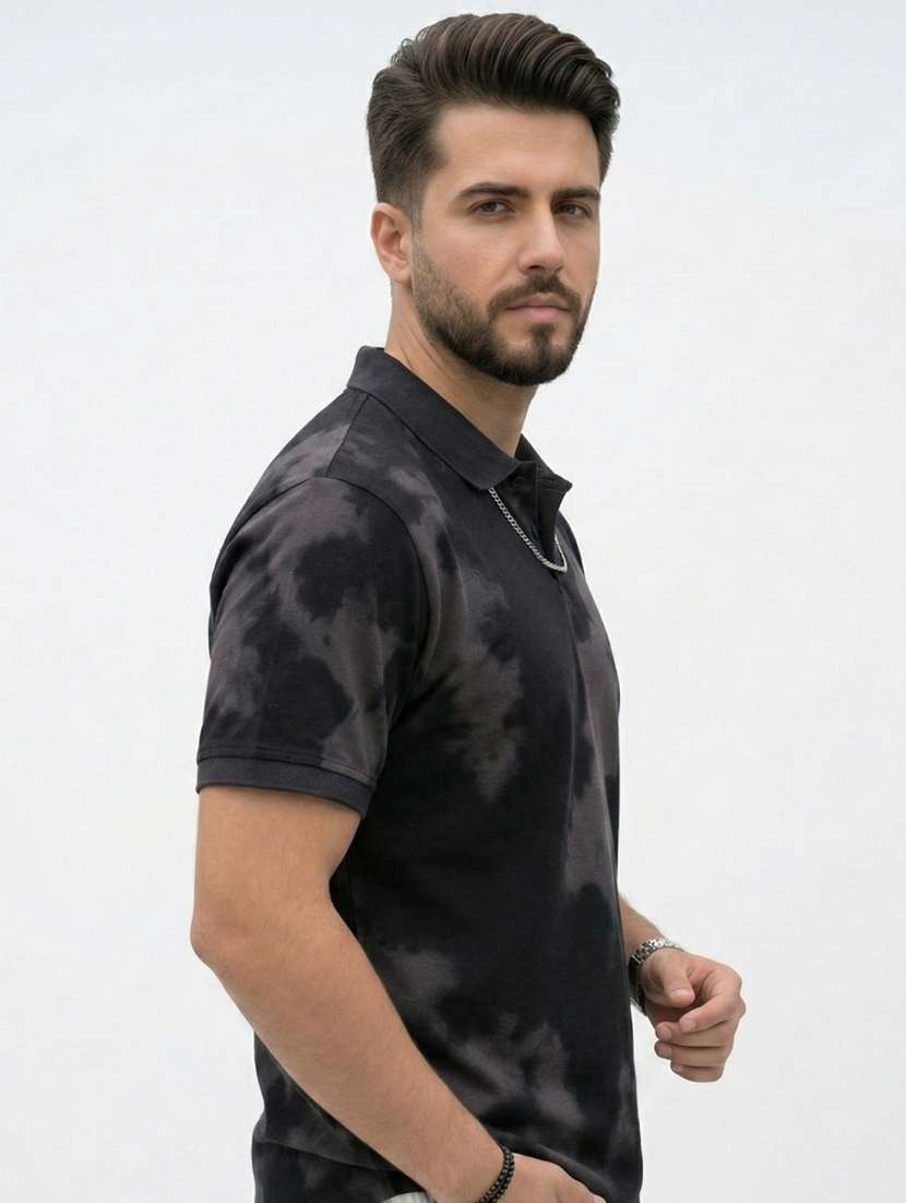 men printed short sleeve regular fit polo t-shirt - 22480815 -  Standard Image - 2