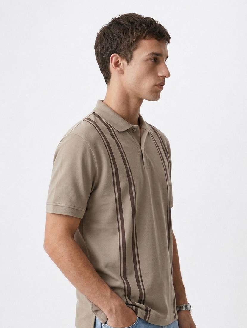 men striped short sleeve regular fit polo t-shirt - 22480877 -  Standard Image - 2