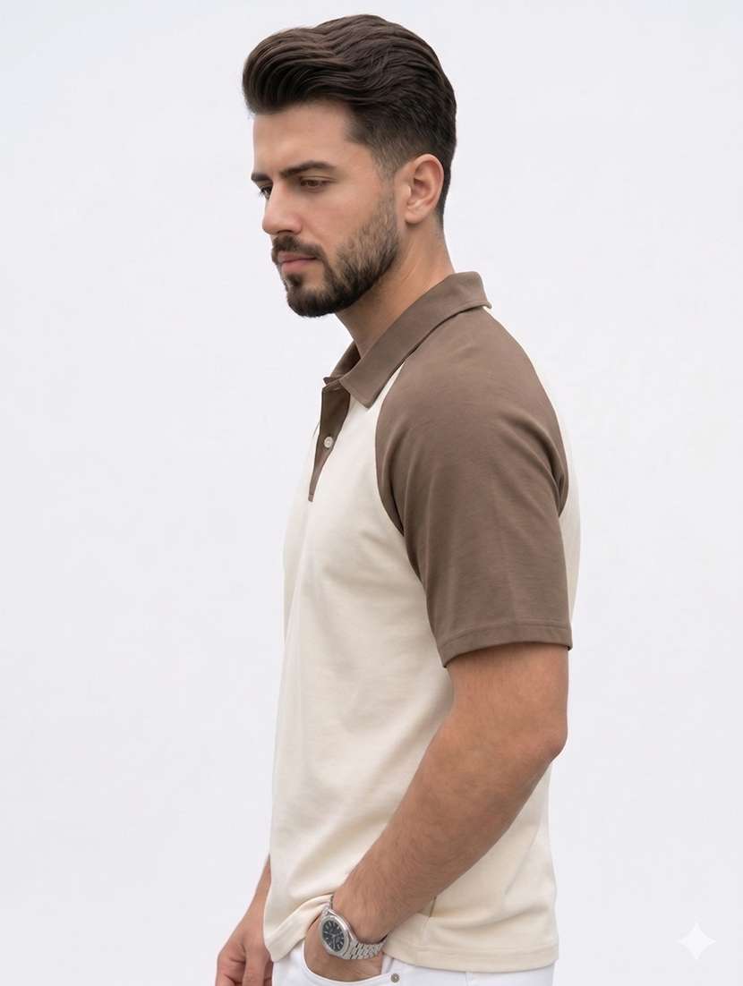 Men Color Block Raglan Sleeve Regular Fit Polo T-shirt - 22480879 -  Standard Image - 2