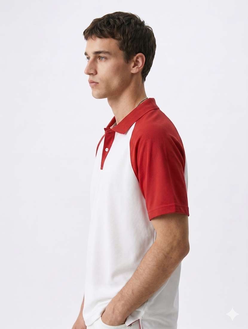 men color block raglan sleeve regular fit polo t-shirt - 22480880 -  Standard Image - 2