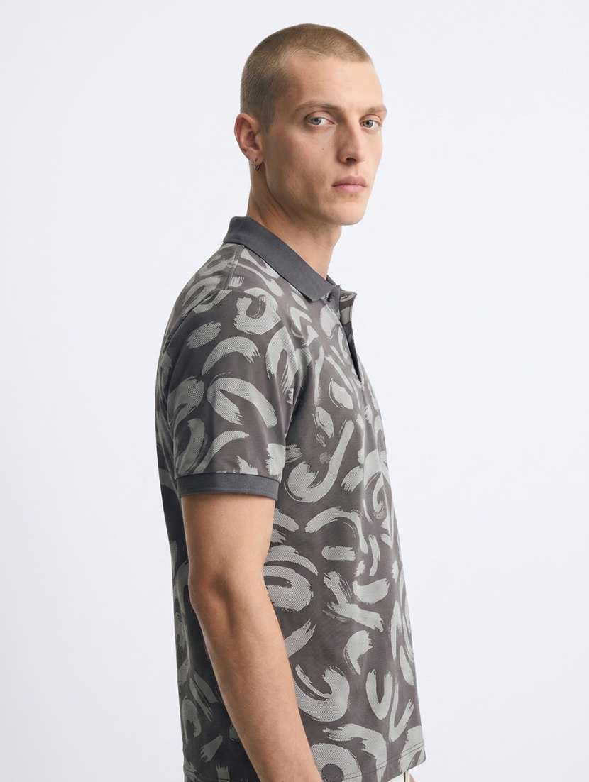 men printed short sleeve regular fit polo t-shirt - 22480884 -  Standard Image - 2