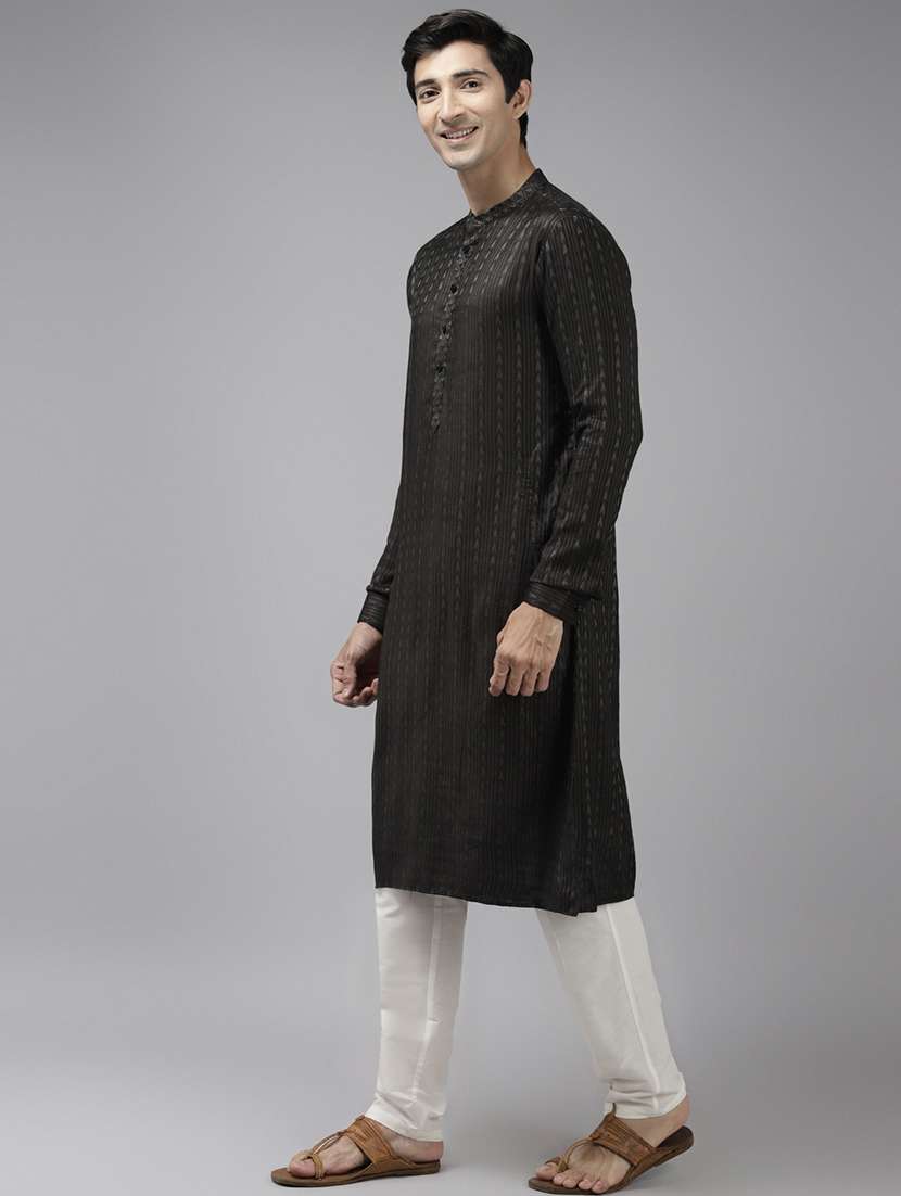 men self design mandarin neck kurta pyjama set - 22480979 -  Standard Image - 2