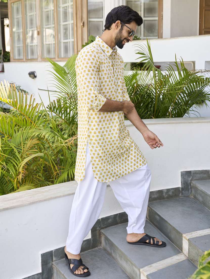 men printed long sleeve kurta salwar set - 22481039 -  Standard Image - 2