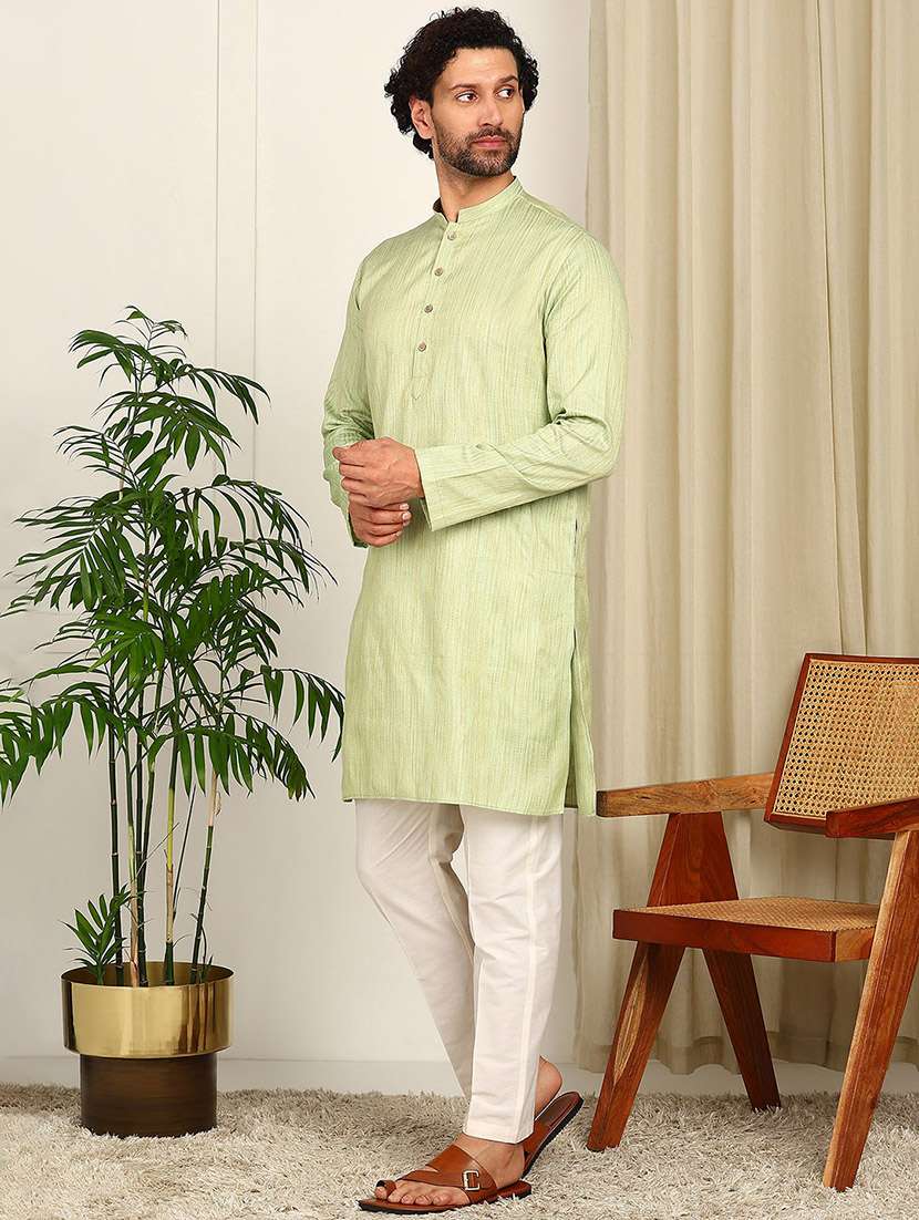 men self design mandarin neck kurta pyjama set - 22481545 -  Standard Image - 2