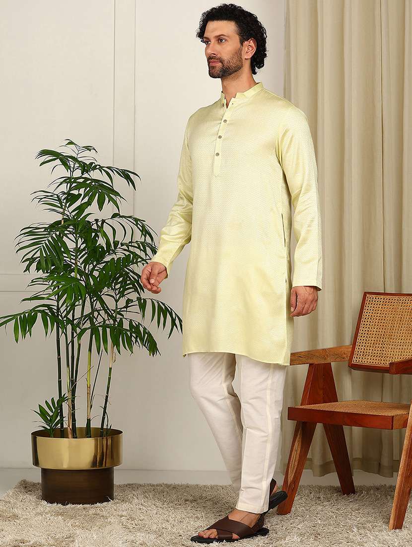men self design mandarin neck kurta pyjama set - 22481546 -  Standard Image - 2