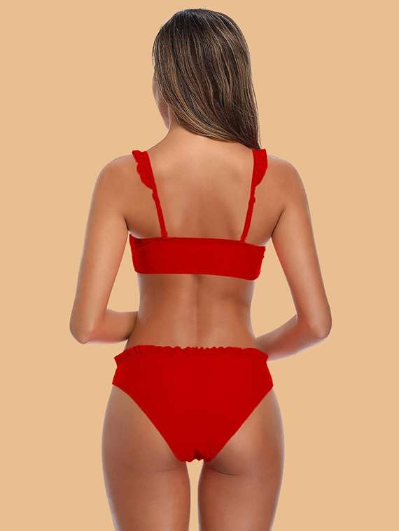  nylon halter neck bikini set with lace - 22481684 -  Standard Image - 2
