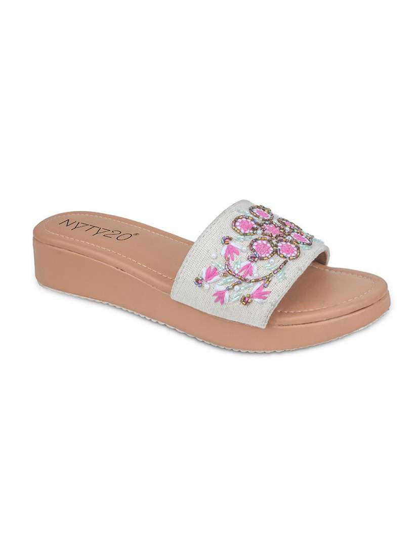 women embroidered slip on wedge - 22481724 -  Standard Image - 2