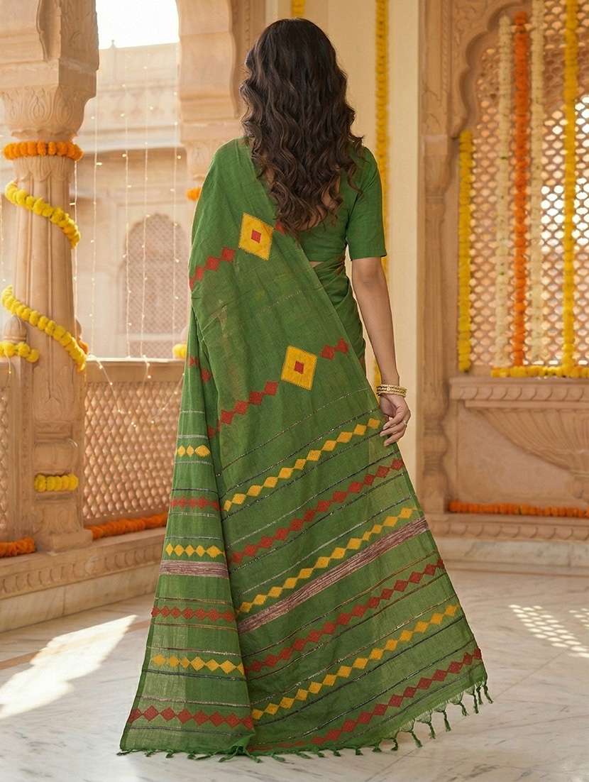 women solid with work handloom saree - 22481768 -  Standard Image - 2