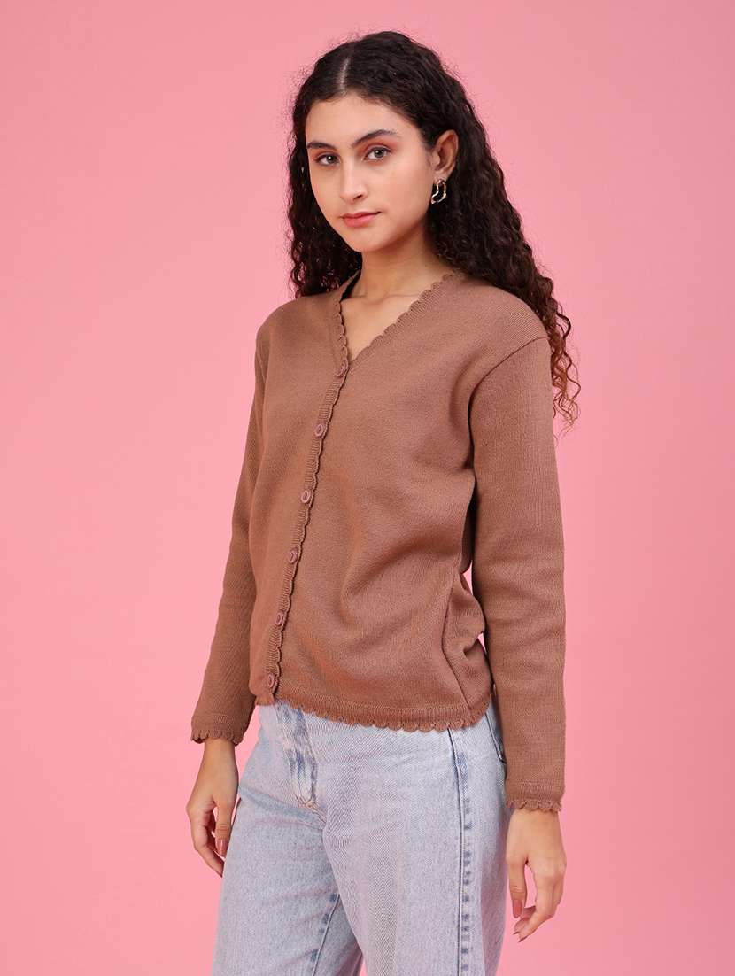 Women Solid Long Sleeve Cardigan - 22485892 -  Standard Image - 2
