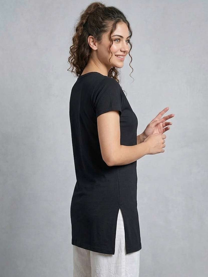women solid short sleeve loungewear t-shirt - 22485967 -  Standard Image - 2