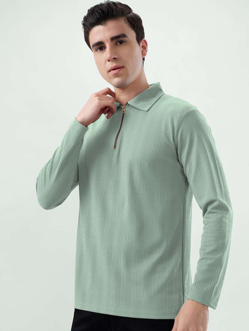 men self design long sleeve regular fit polo t-shirt - 22485974 -  Standard Image - 2