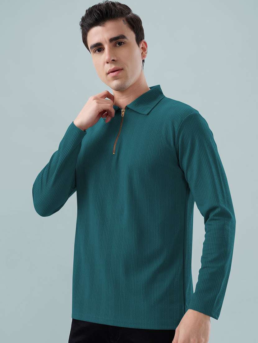 men self design long sleeve regular fit polo t-shirt - 22485975 -  Standard Image - 2