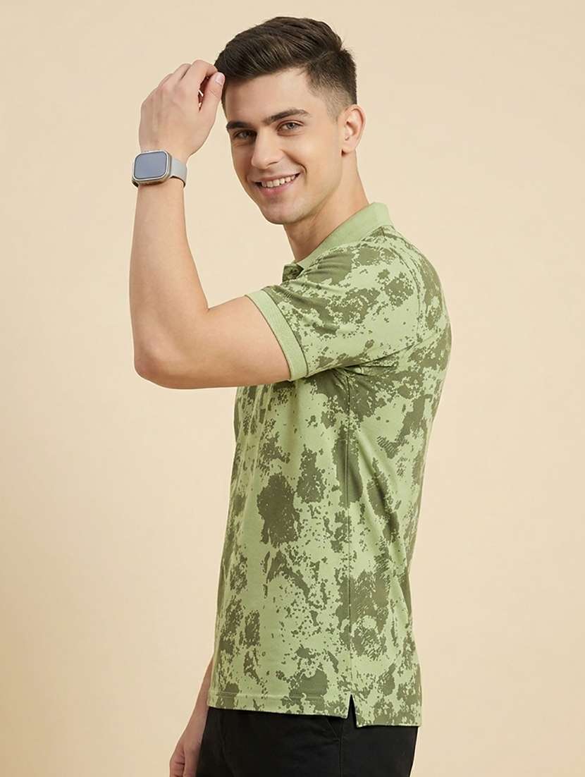 men printed short sleeve regular fit polo t-shirt - 22486129 -  Standard Image - 2