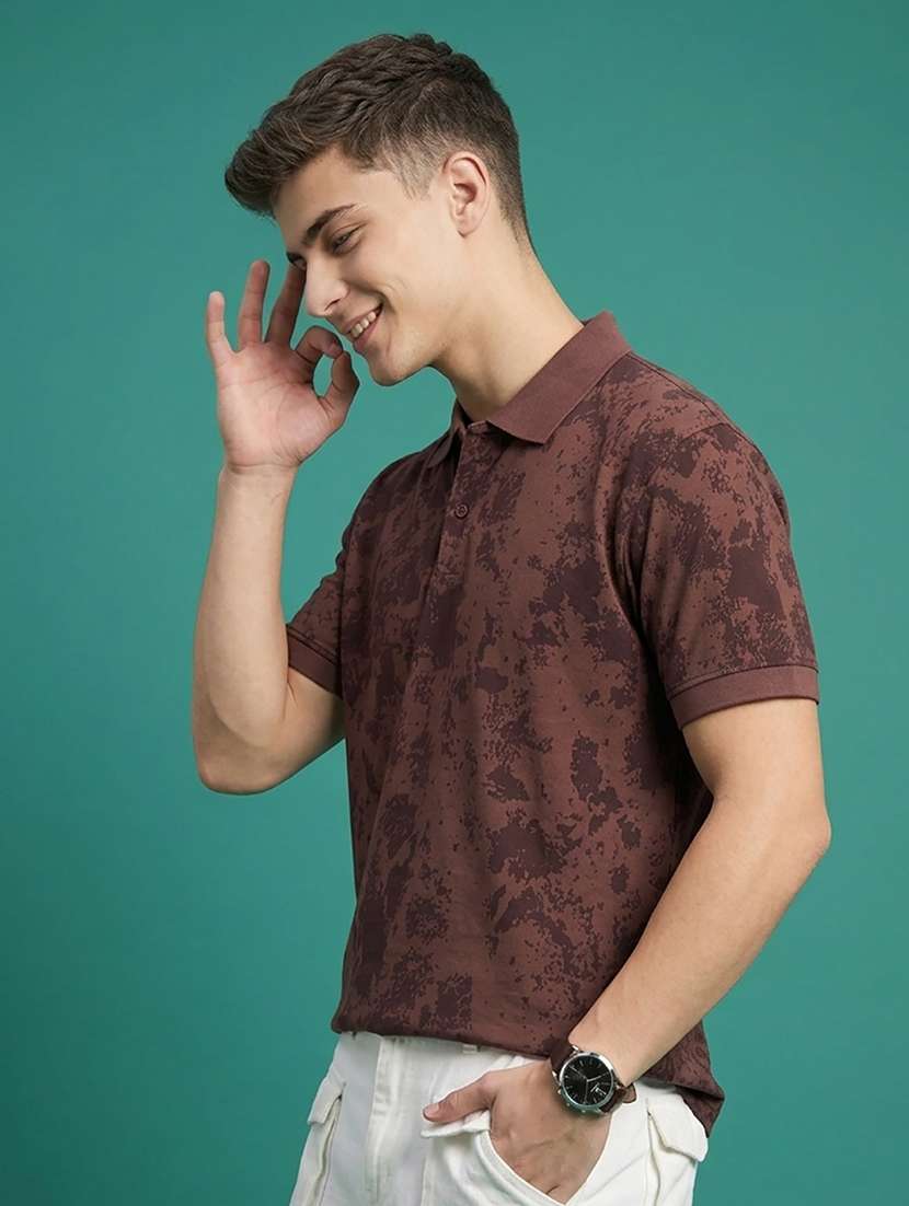 men printed short sleeve regular fit polo t-shirt - 22486139 -  Standard Image - 2