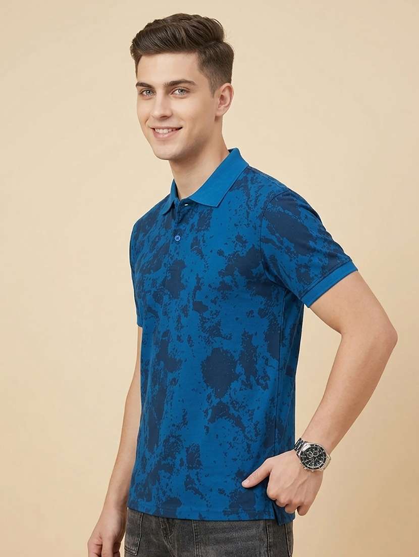men printed short sleeve regular fit polo t-shirt - 22486140 -  Standard Image - 2