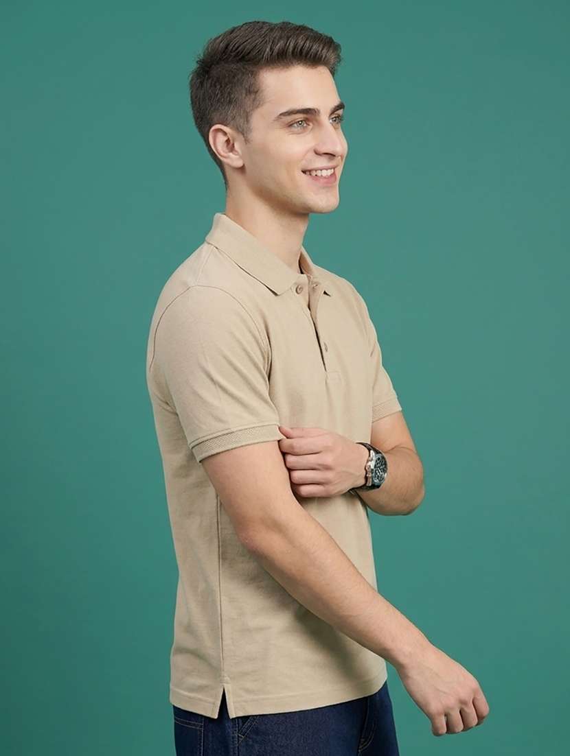 men solid short sleeve regular fit polo t-shirt - 22486141 -  Standard Image - 2