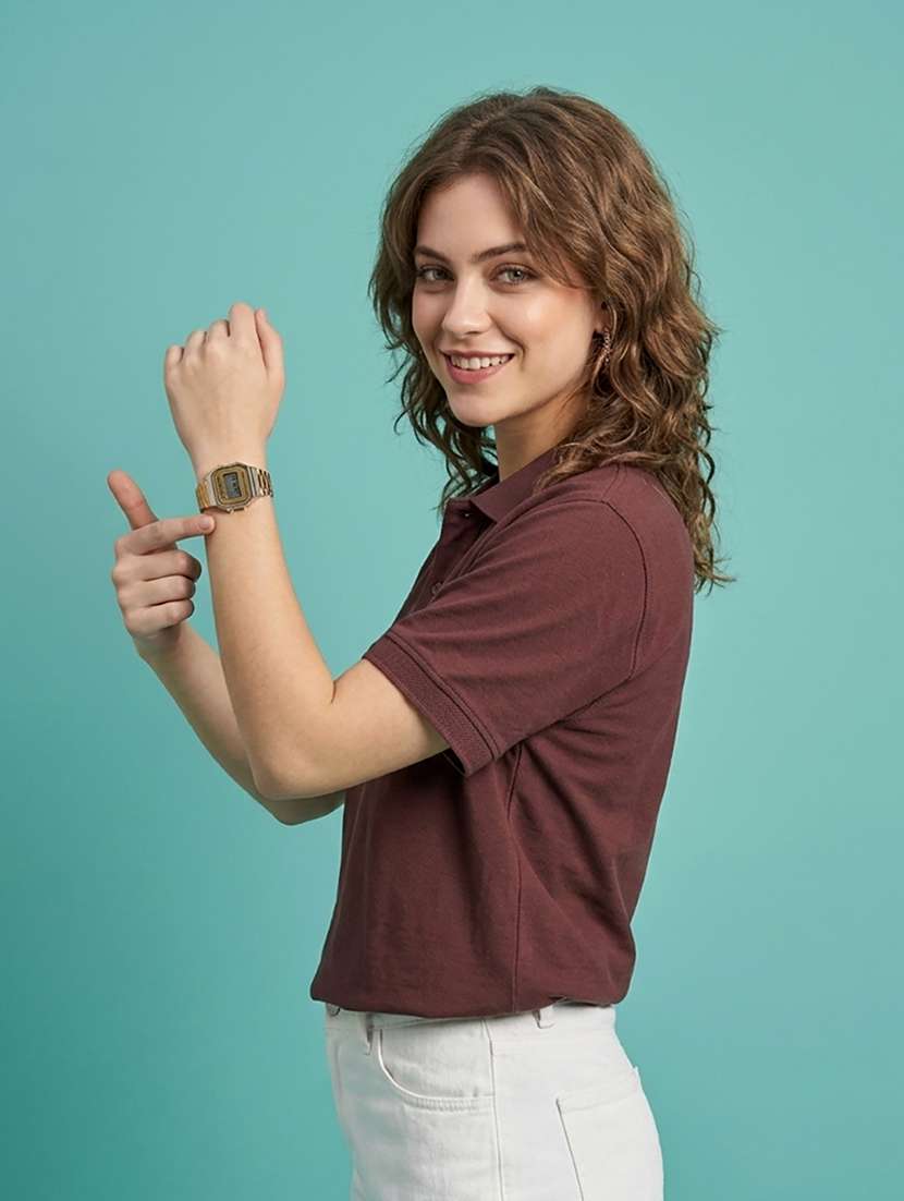 women brown polyester oversized t-shirt - 22486157 -  Standard Image - 2