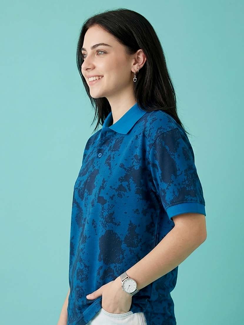 women blue polyester oversized t-shirt - 22486167 -  Standard Image - 2