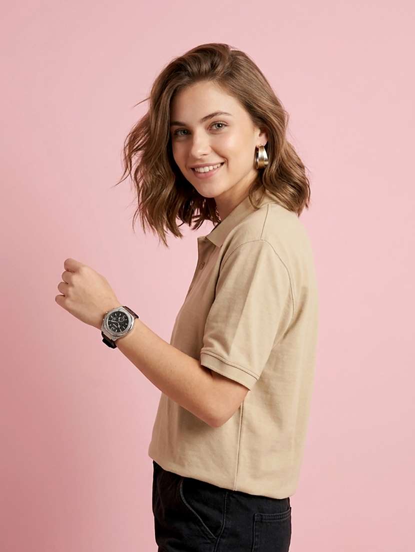 women beige polyester oversized t-shirt - 22486168 -  Standard Image - 2
