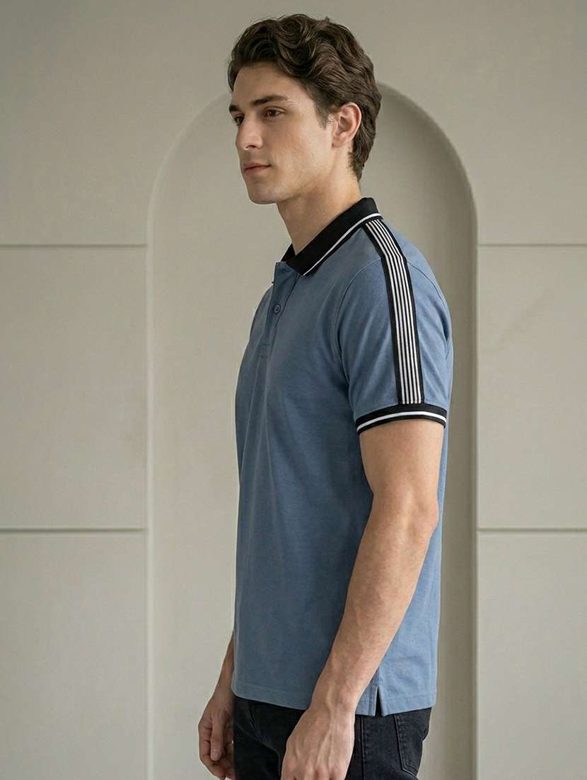 men solid short sleeve regular fit polo t-shirt - 22486171 -  Standard Image - 2
