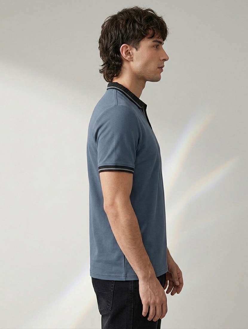 men solid short sleeve regular fit polo t-shirt - 22486180 -  Standard Image - 2