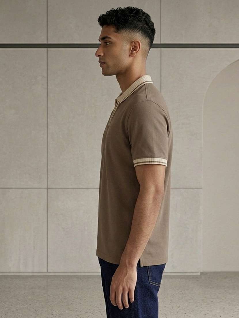 men solid short sleeve regular fit polo t-shirt - 22486182 -  Standard Image - 2