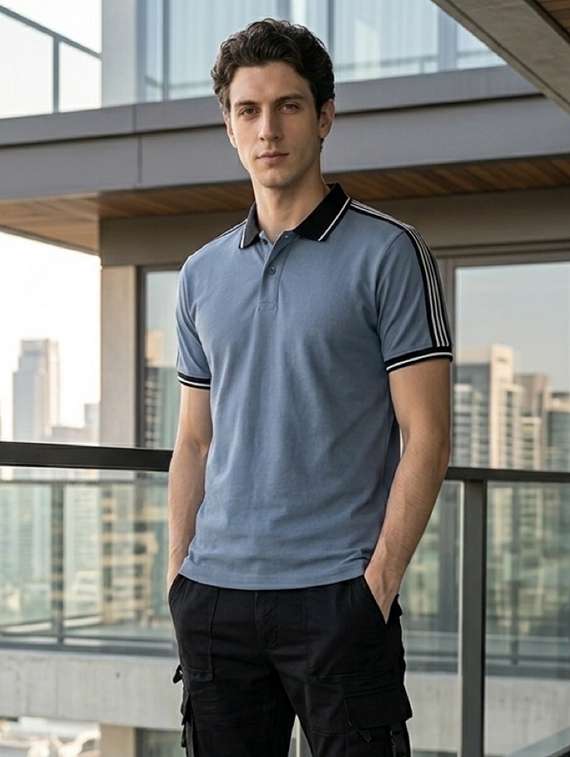 men solid short sleeve regular fit polo t-shirt