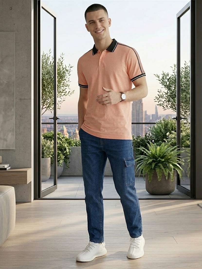 men solid short sleeve regular fit polo t-shirt - 22486190 -  Standard Image - 2