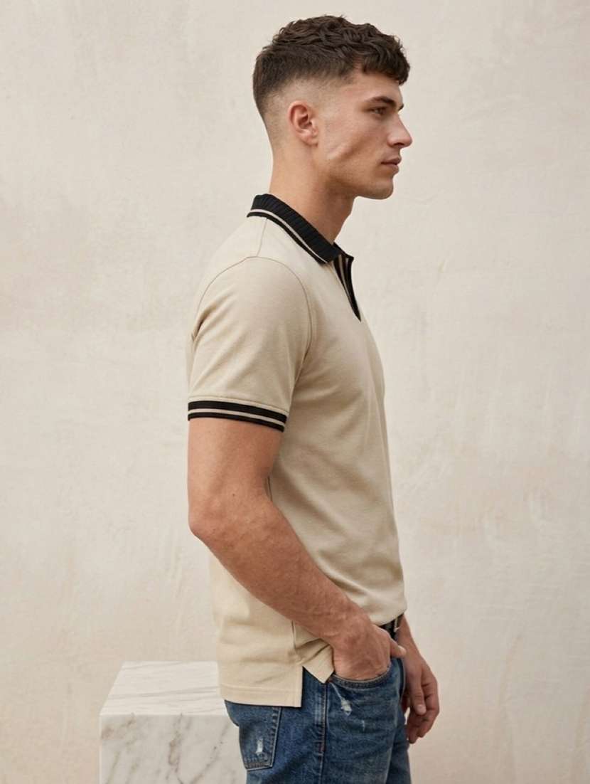 men solid short sleeve regular fit polo t-shirt - 22486192 -  Standard Image - 2