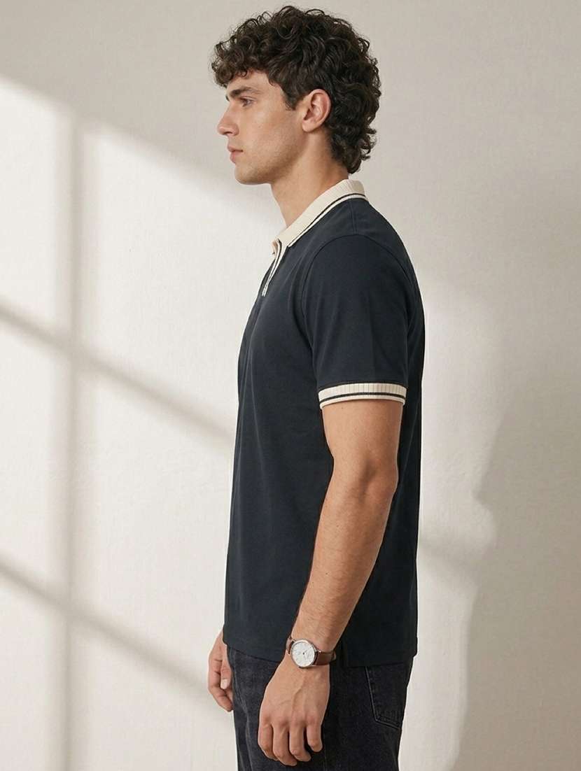 men solid short sleeve regular fit polo t-shirt - 22486194 -  Standard Image - 2