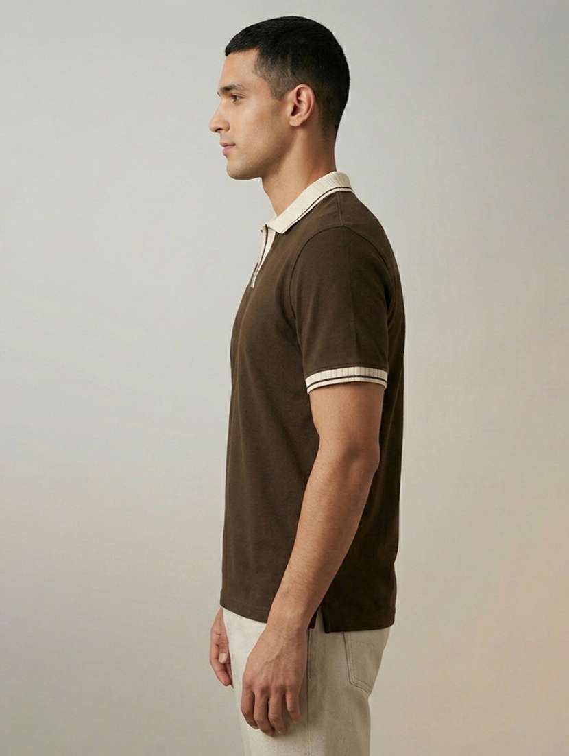 men solid short sleeve regular fit polo t-shirt - 22486195 -  Standard Image - 2