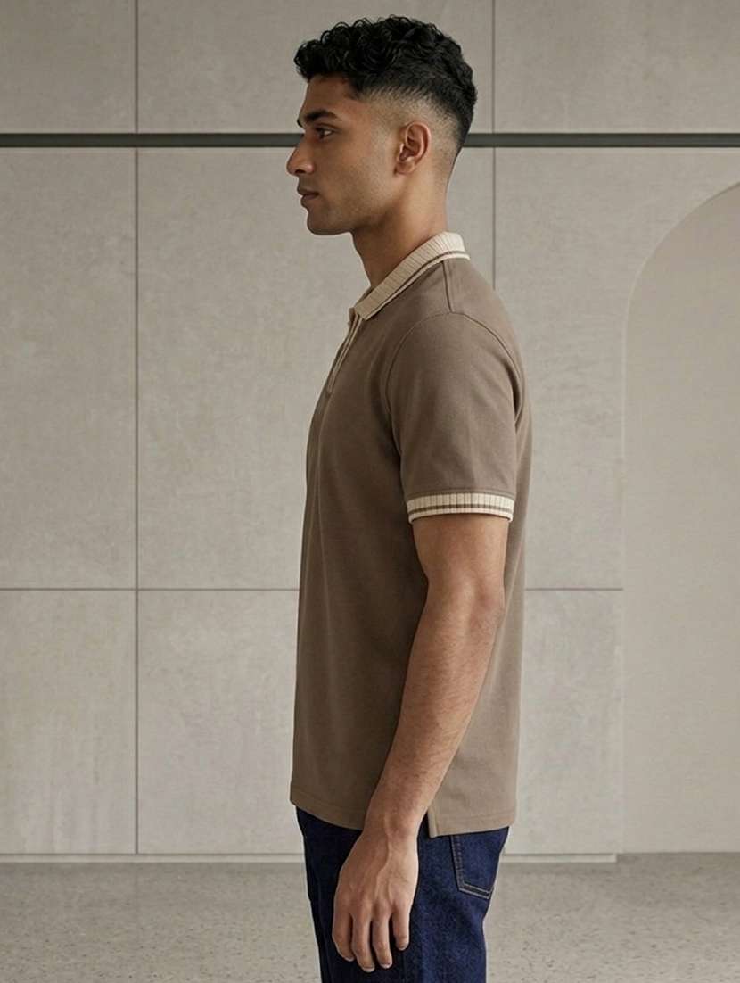 men solid short sleeve regular fit polo t-shirt - 22486198 -  Standard Image - 2