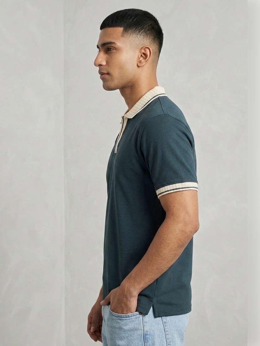 men solid short sleeve regular fit polo t-shirt - 22486201 -  Standard Image - 2