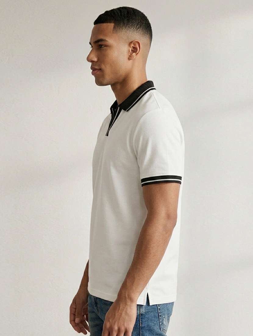 men solid short sleeve regular fit polo t-shirt - 22486202 -  Standard Image - 2