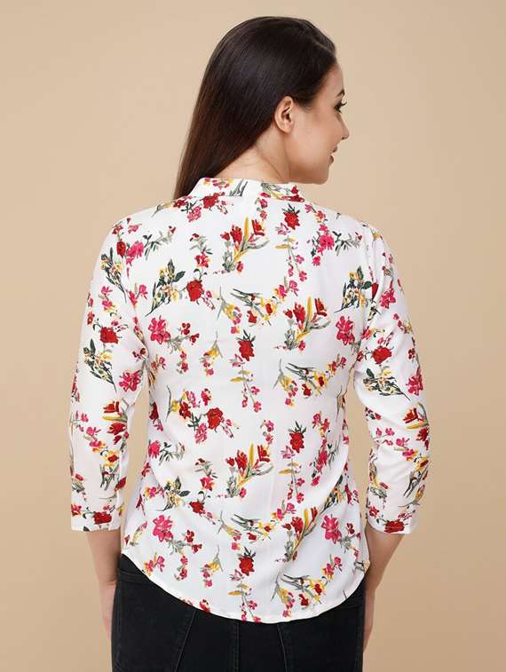 women white poly crepe regular shirt - 22486218 -  Standard Image - 2